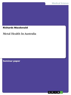 cover image of Metal Health In Australia
